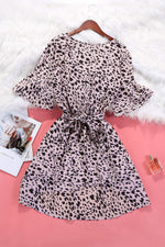 Victory At Last Leopard Ruffle Dress