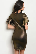 Womens-Black Gold Dress