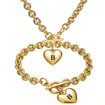 Beautiful set of necklace and bracelet. Yellow Sterling Silver