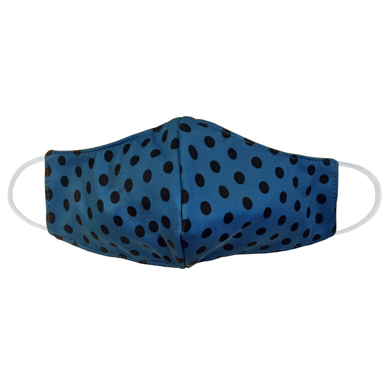 Youth Blue Polka Face Mask