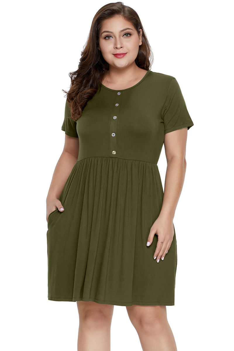 Army Green More Than Fair Plus Size Dress