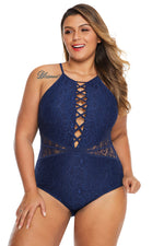 Blue Plus Shamilar High-Neck One Piece Swimsuit