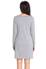 Geometric Snowflake Reindeer Grey Christmas T-shirt Dress