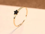 14k Yellow Gold Black Weddng Bands Ring for Women