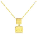 14K Solid Gold Jewelry Wholesale Double Square Love