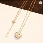 14k solid gold I love you necklace