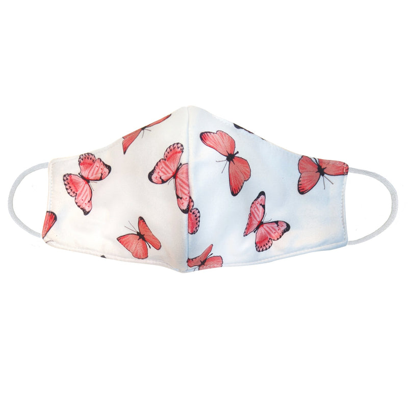 Youth Pink Butterfly Face Mask