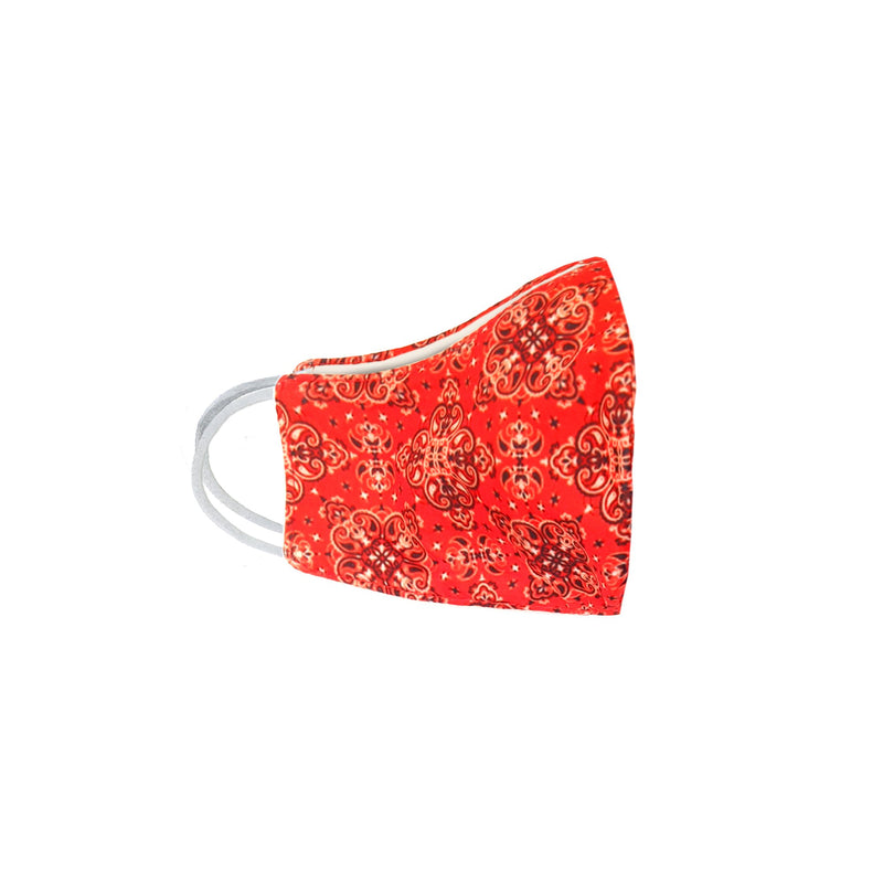 Youth Orange Paisley Face Mask