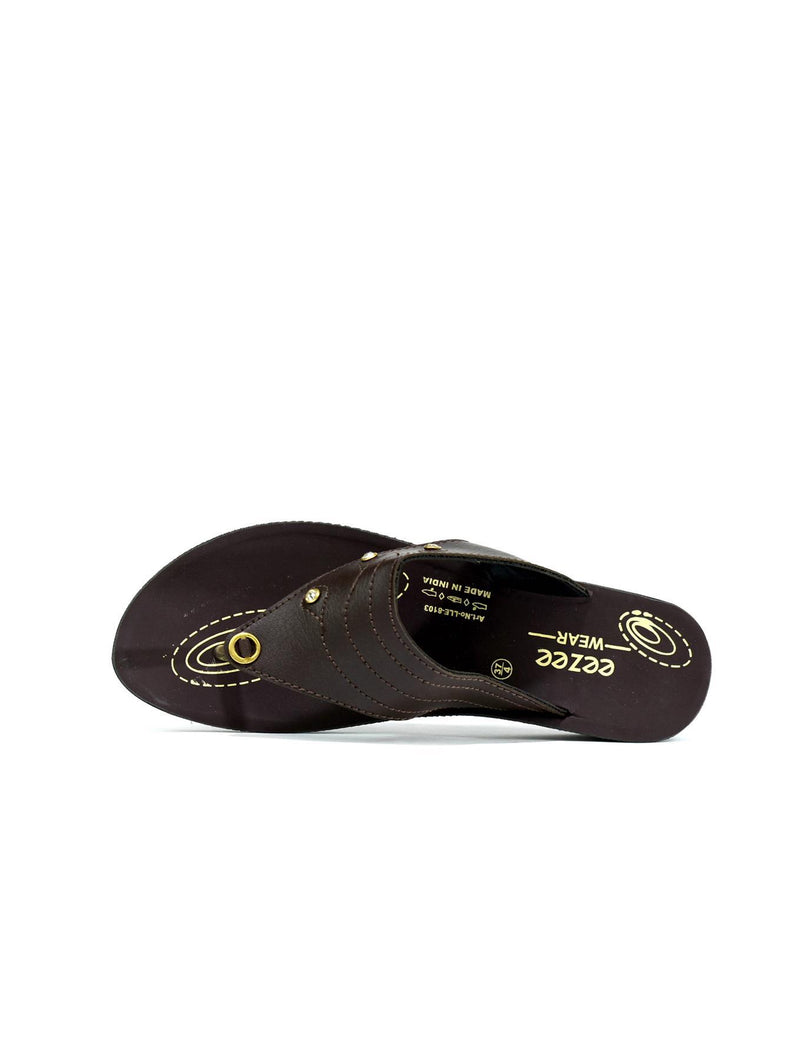 Shooting Gold Star Flip Flop Brown