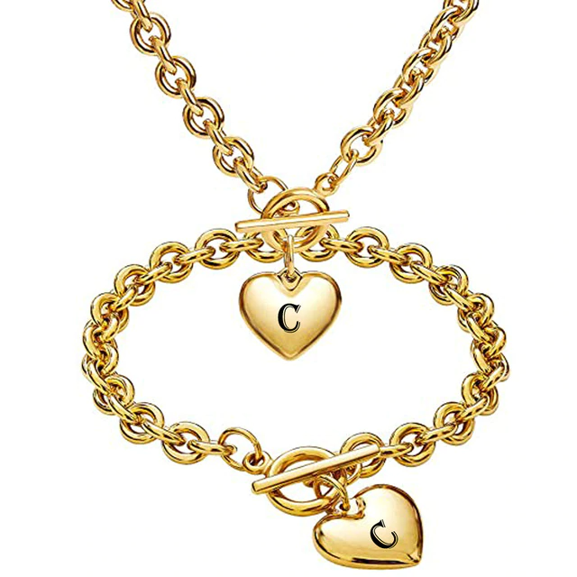 Beautiful set of necklace and bracelet. Yellow Sterling Silver