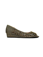 Indi Low Wedge Perforated Sandal Bronze