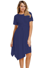 Navy Twist Front Jersey Midi Dress