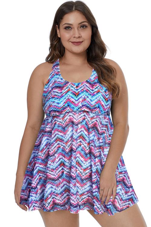 Purple Plus Size Swim Dress