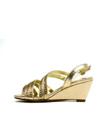 Multi-Strap Evening Wedge Gold