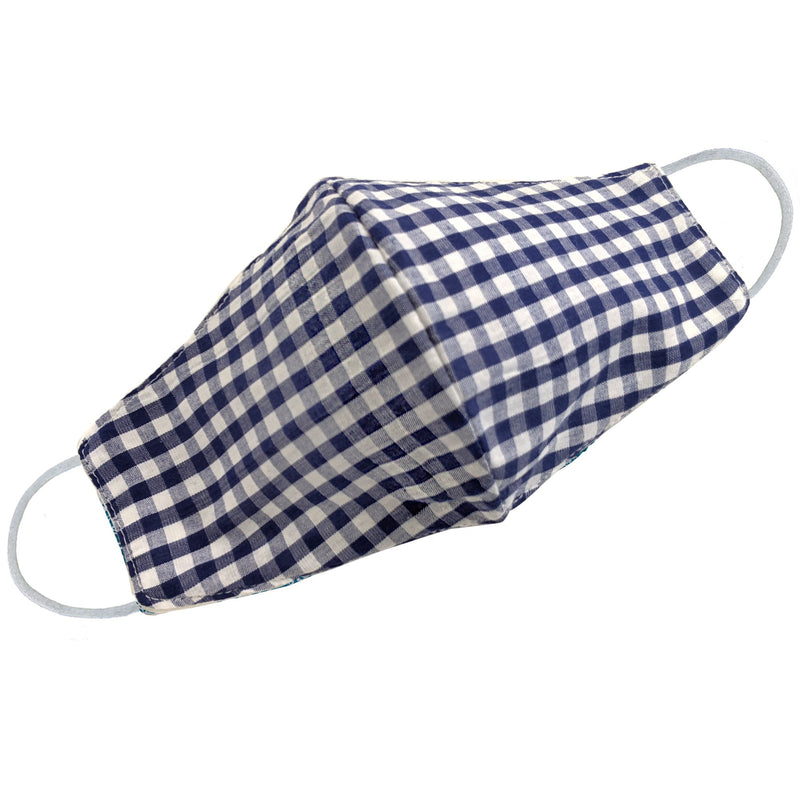 Navy Gingham Face Mask