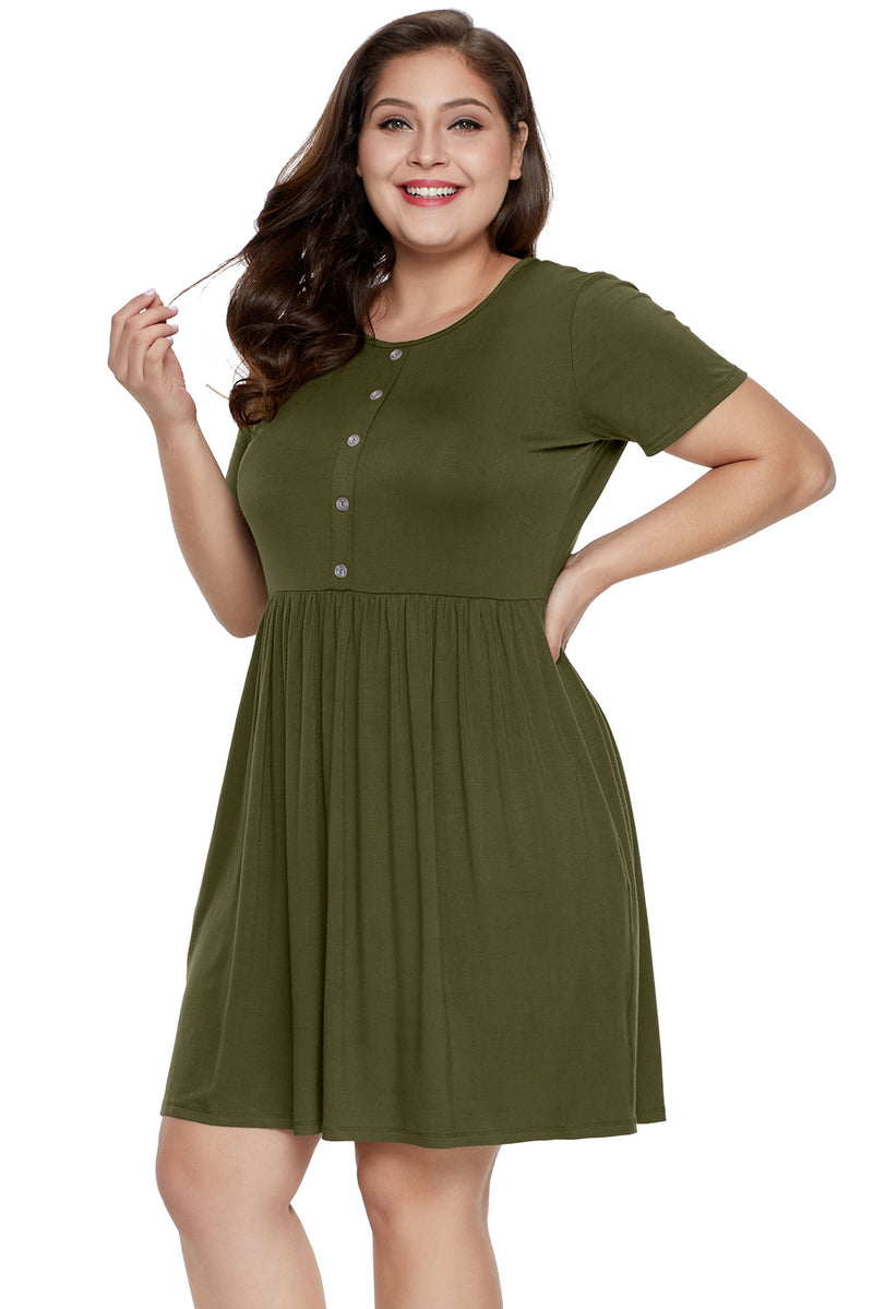 Army Green More Than Fair Plus Size Dress