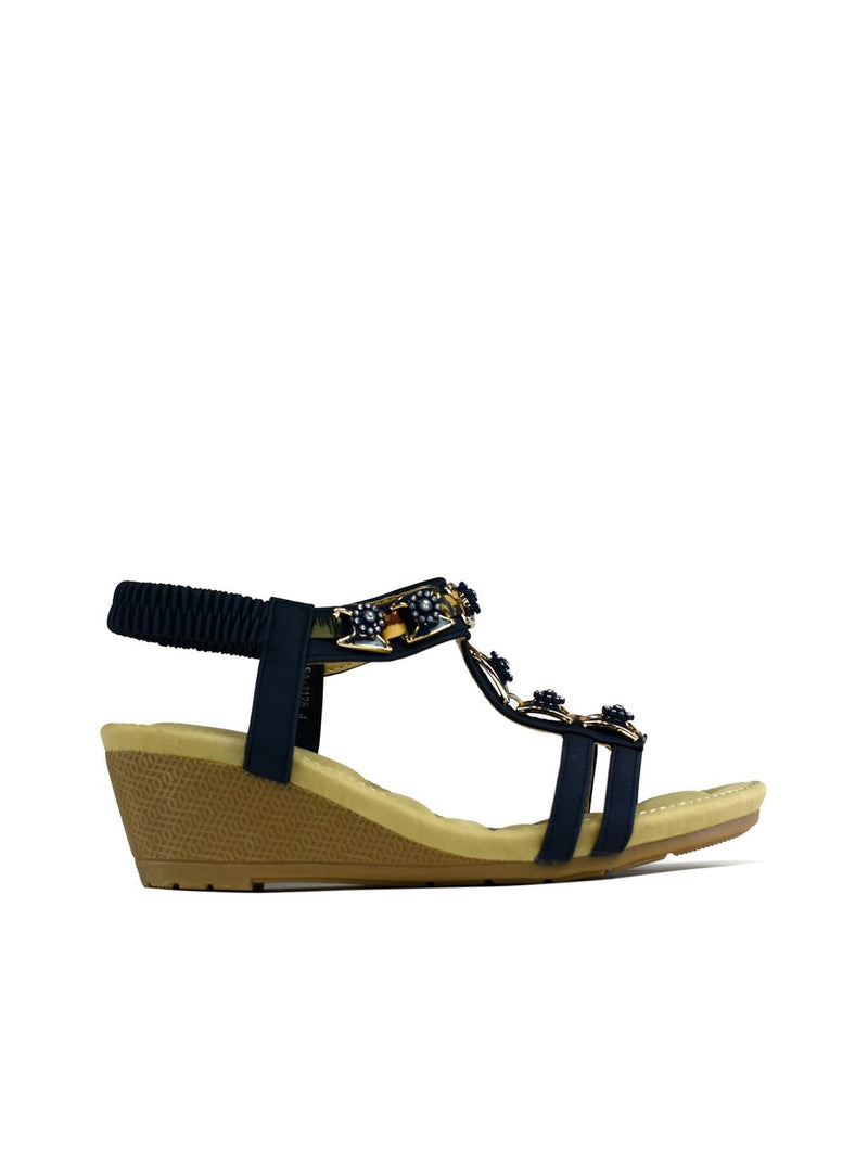 Summer Slingback Wedge Navy