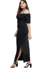 Strap Detail Plus Maxi Dress with Side Slits