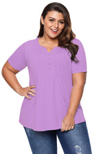 Lilac Plus Size Pin Tuck Jersey Top