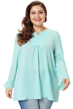 Light Mint Green Casual Plus Size Top