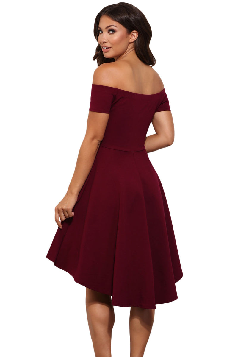 Burgundy All The Rage Skater Dress