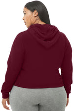 Burgundy Striped Detail Plus Size Chunky Hoodie