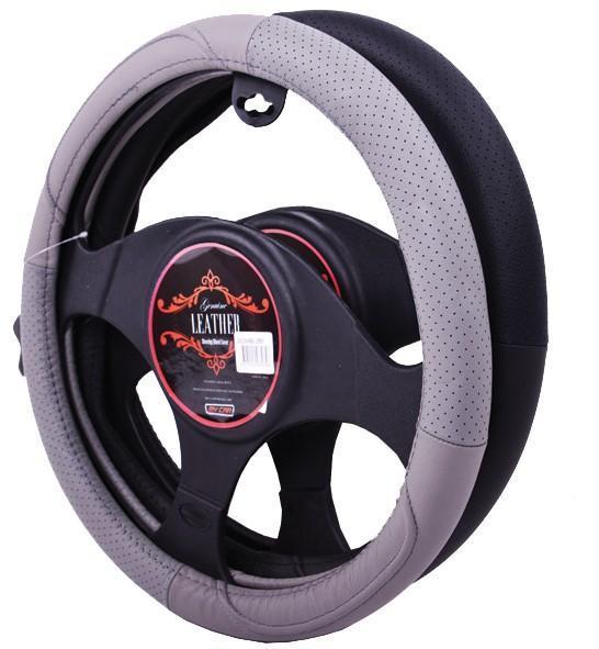 OKLAHOMA Steering Wheel Cover - GREY [Leather]