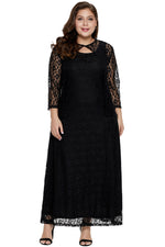 Black Nadia Plus Size Lace Dress