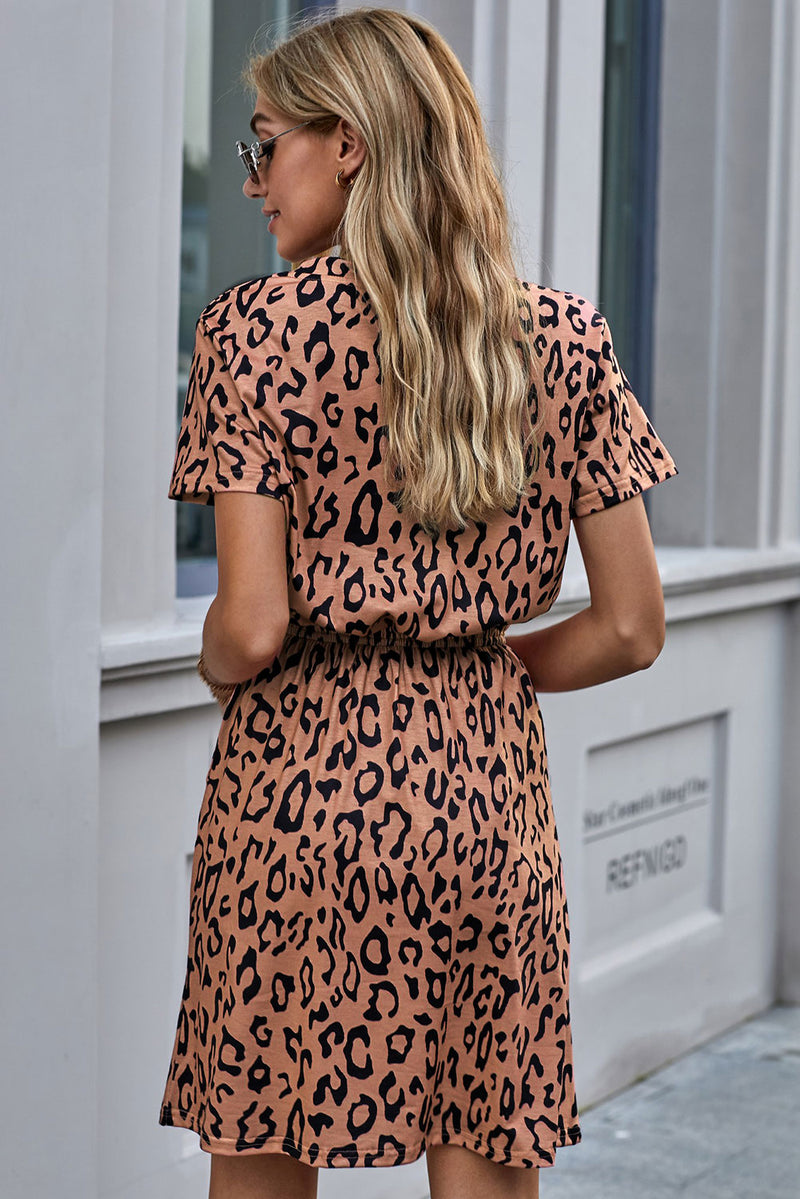 Brown Cheetah Tunic Dress