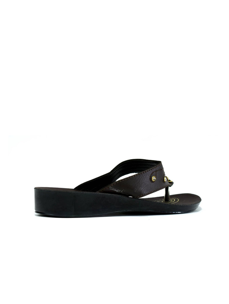 Shooting Gold Star Flip Flop Brown