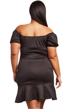 Black Candlelit Song Plus Size Off The Shoulder Dress