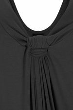 Black Flowy Knot Detail Mini Dress