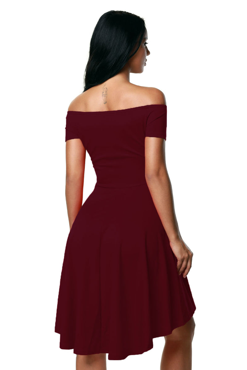 Burgundy All The Rage Skater Dress