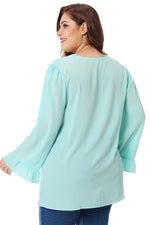 Light Mint Green Casual Plus Size Top