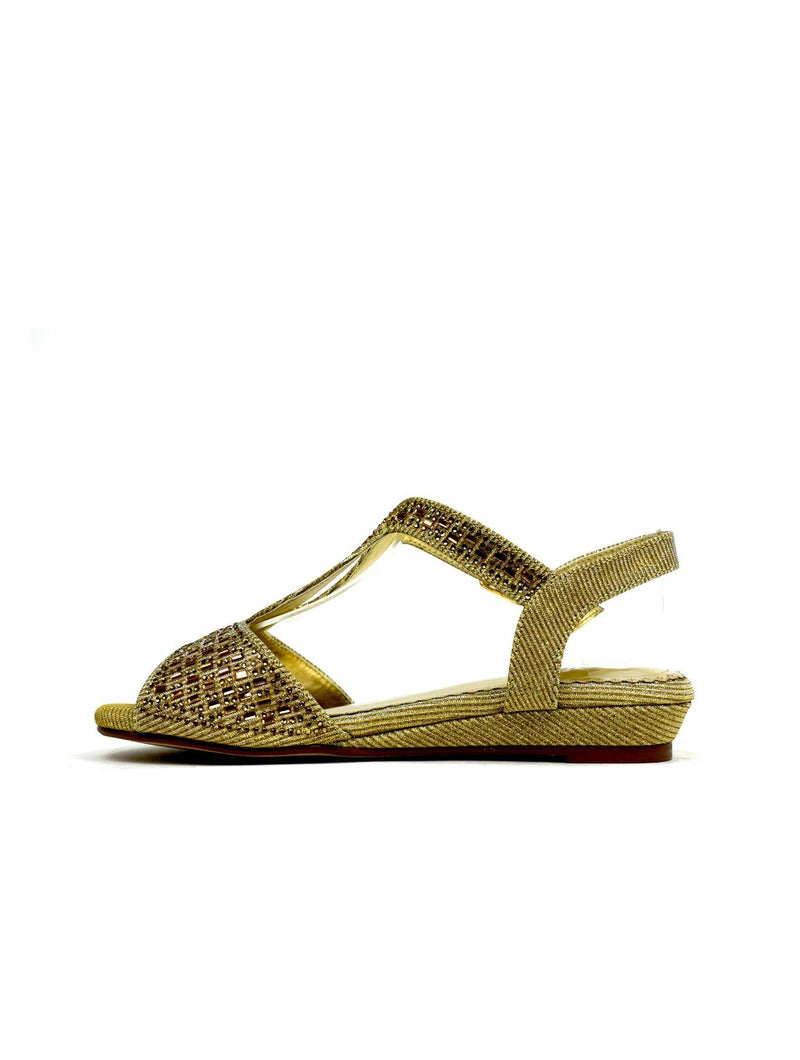 Low Wedge Glamour Gold