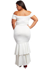 White My Everything Plus Size Mermaid Dress