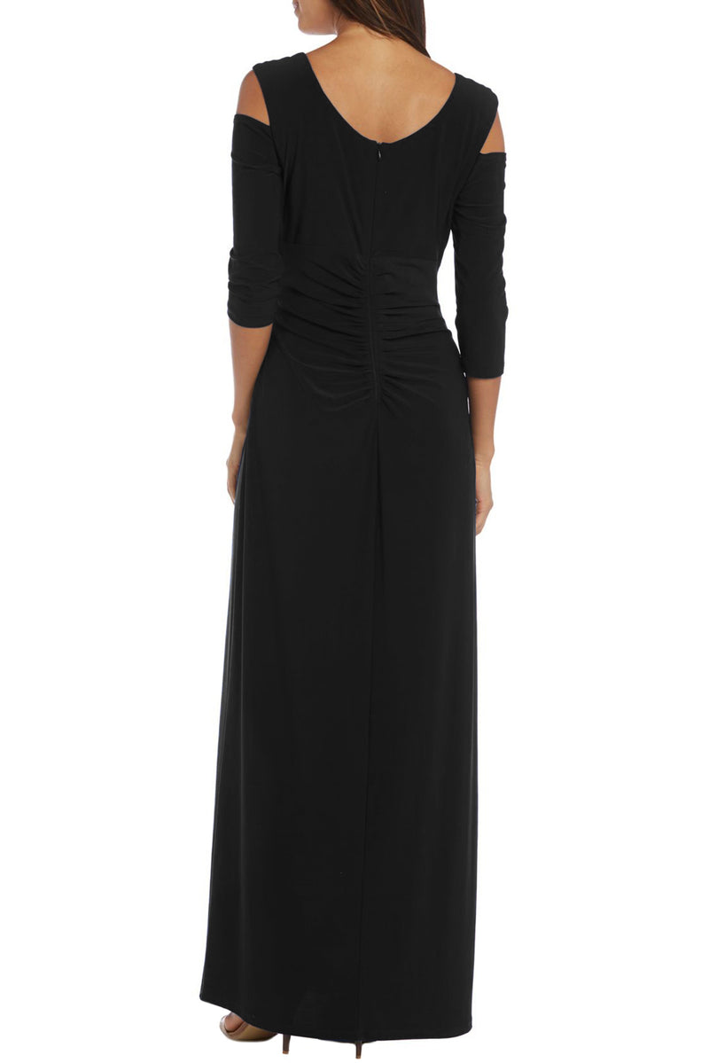 Black Cold Shoulder Rhinestone Gown