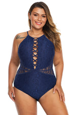 Blue Plus Shamilar High-Neck One Piece Swimsuit