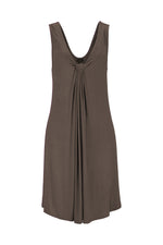 Brown Flowy Knot Detail Mini Dress