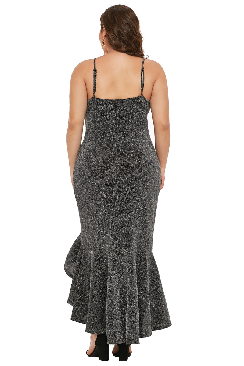 Charcoal True Shine Plus Size High-low Dress