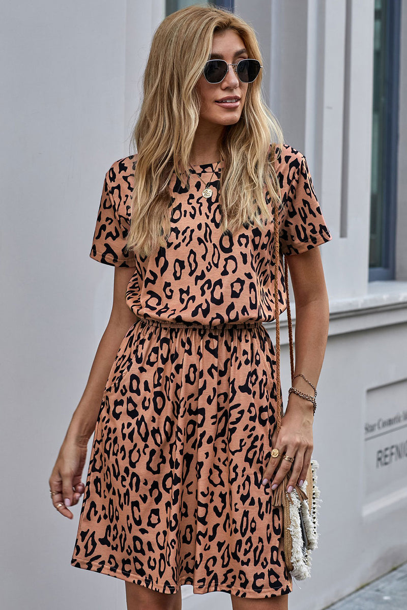 Brown Cheetah Tunic Dress