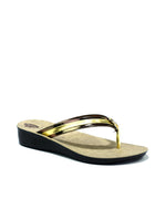 Bronze-Gold-Bronze Flip Flop