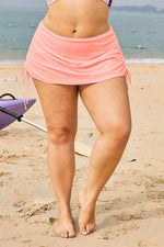 Pink Ruched Side Plus Size Beach Swim Bottom