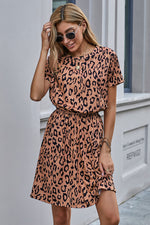 Brown Cheetah Tunic Dress