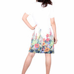 Way Beyoung Women's Short Sleeve Stretch Blossom Floral Print Dress