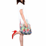 Way Beyoung Women's Short Sleeve Stretch Blossom Floral Print Dress