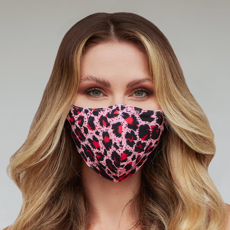 Pink Cheetah Face Mask