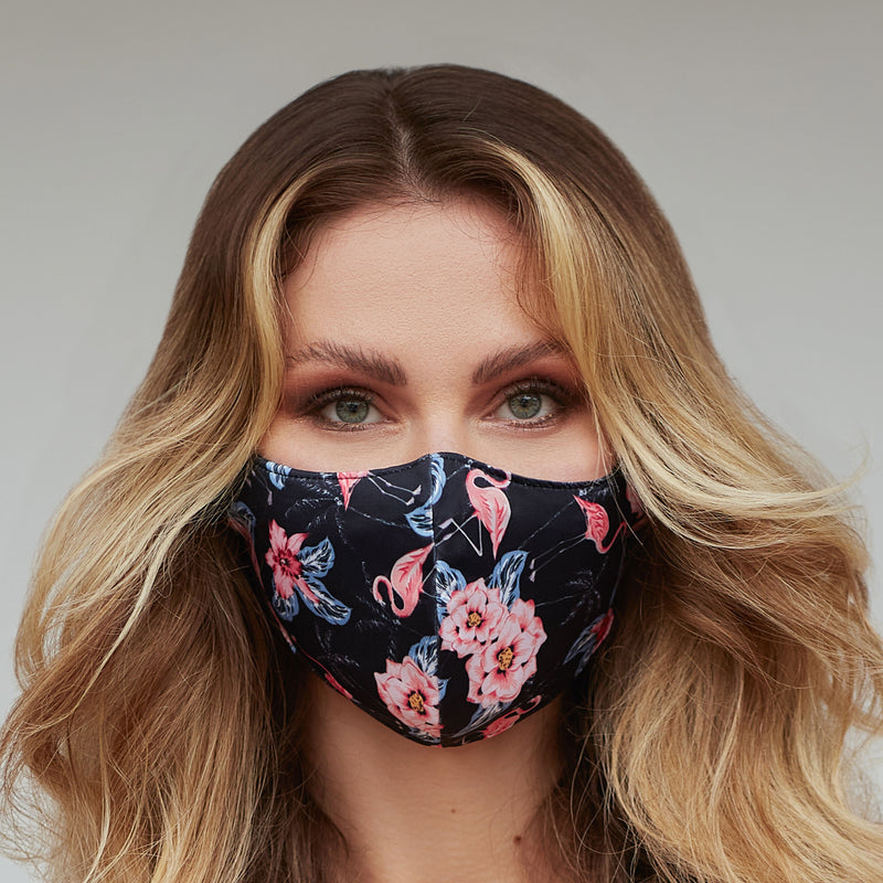 Black Flamingo Face Mask