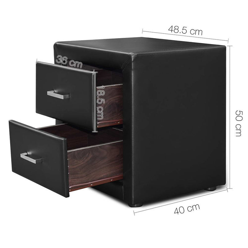 Artiss PVC Leather Bedside Table - Pay 50% Deposit and we deliver