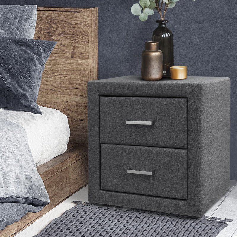 Artiss Fabric Bedside Table - Pay Now 50% Deposit and we deliver